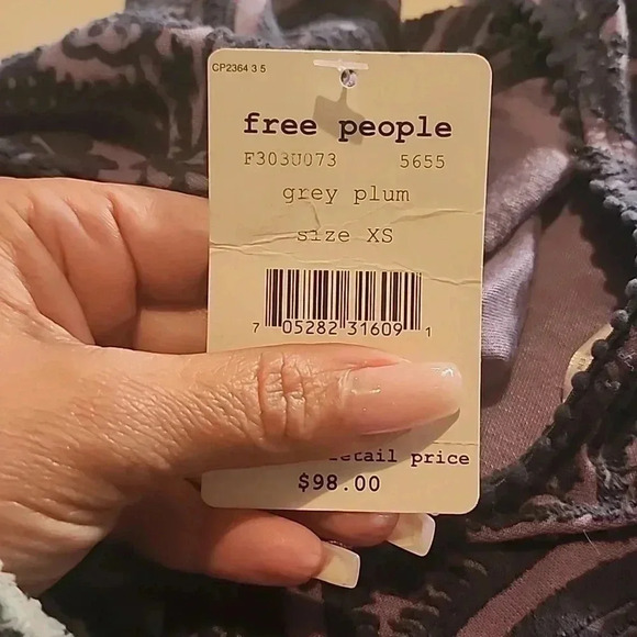 FREE PEOPLE BELLE MINI GREY PLUM DRESS SIZE XS - Picture 3 of 4